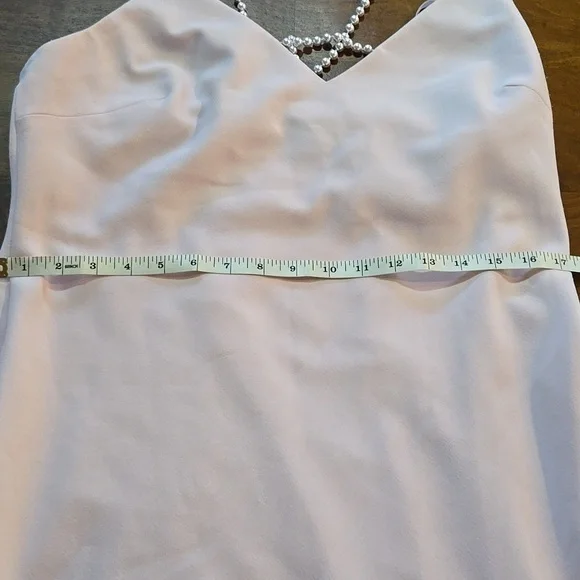 Karl Lagerfeld Light Pink Gown with Adjustable Pearl Straps Size 12 - Picture 15 of 16